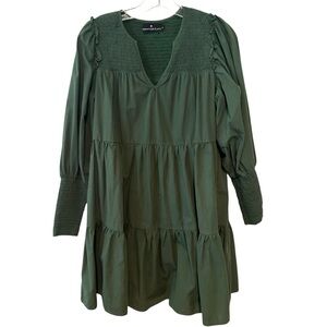 Pomander Place Women's Jaguar Green‎ Ceci Smocked Dress in Size XS